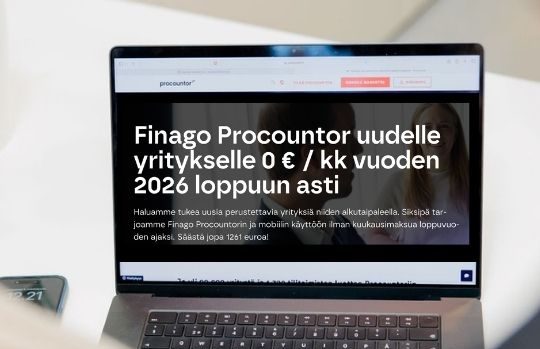 Procountor loppuvuodeksi ilmaiseksi uusille yrityksille!